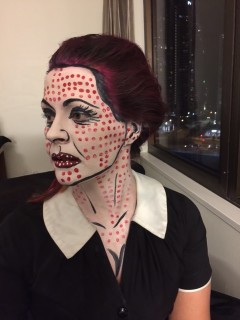 Pop Art Face Painting Woman Side View