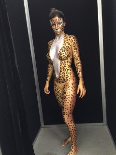 Gold Snake Body Painted Front View