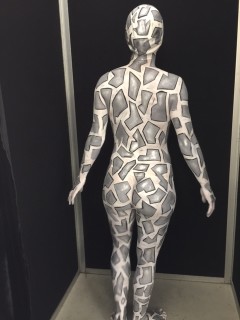 Silver Snake Body Painted Back View