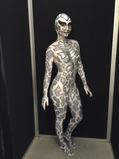 Silver Snake Body Painted Side View