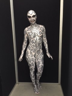 Silver Snake Body Painted Front View